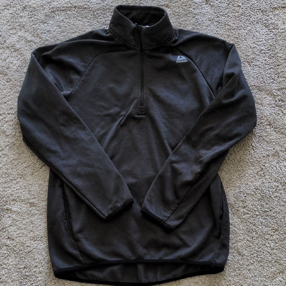Reebok Men's Charcoal Gray Quarter Zip Pullover Size Small
